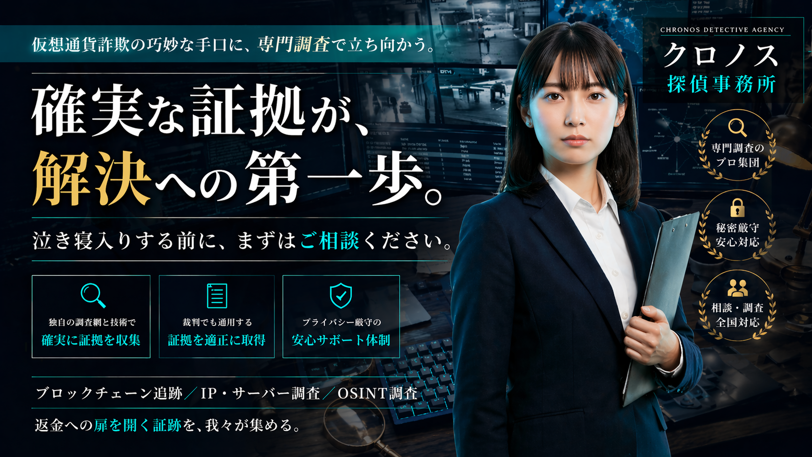 クロノス探偵事務所｜確実な証拠が、解決への第一歩。